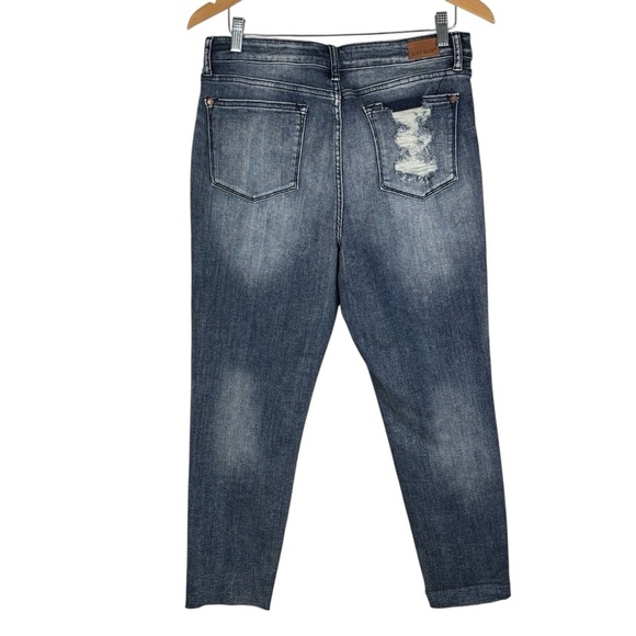 Judy Blue High Rise Raw Hem Relaxed Fit Jeans 11/30 Distressed Crop 88191 *Read - Picture 6 of 15